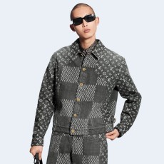 루이비통 x 니고 자이언트 다미에 웨이브 MNGM 데님 자켓 그레이