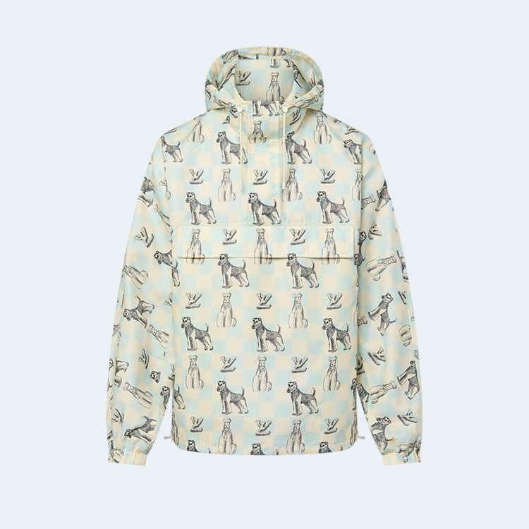 루이비통 다미에 프린티드 후디드 아노락 1AFRCA