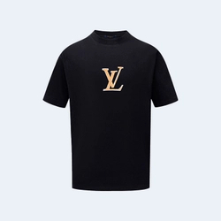 루이비통 레터 프린트 로고 티셔츠 블랙