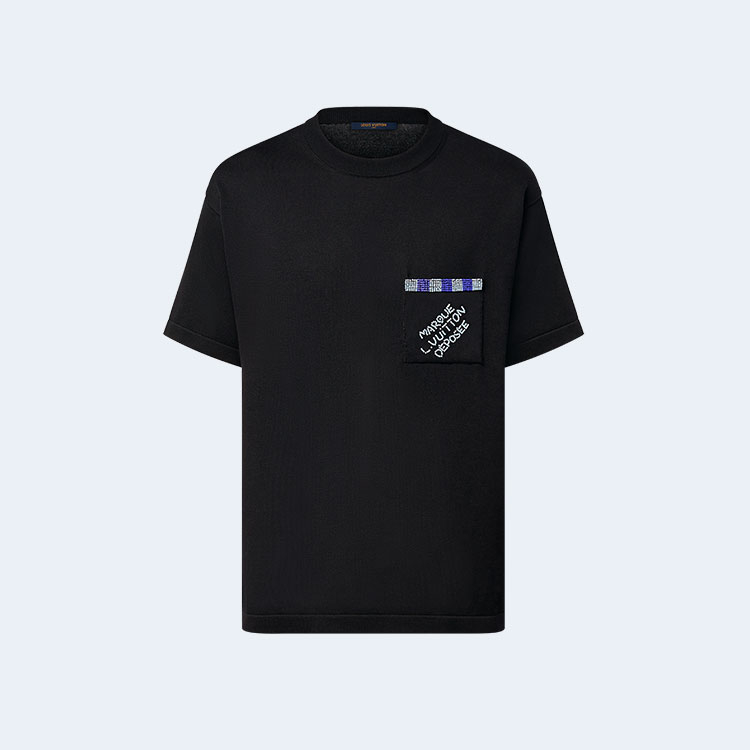 루이비통 엠벨리시드 쇼트 슬리브드 코튼 크루넥 1AFRJH