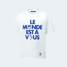 루이비통 블루 그래픽 코튼 티셔츠