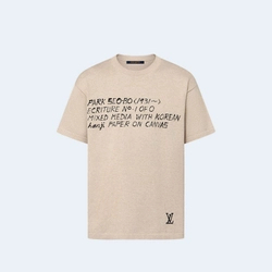 루이비통 LV x 박서보 쇼트 슬리브드 코튼 크루넥 티셔츠