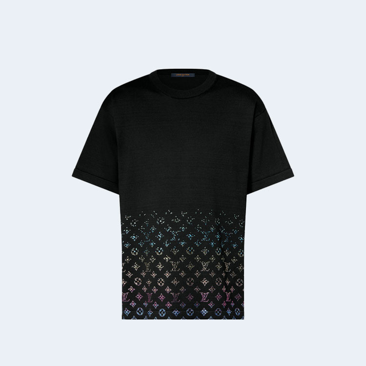 루이비통 모노그램 그라디언트 엠벨리시드 쇼트 슬리브드 티셔츠