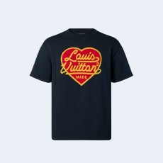 루이비통 프린티드 쇼트 슬리브드 코튼 티셔츠 1A9GM1