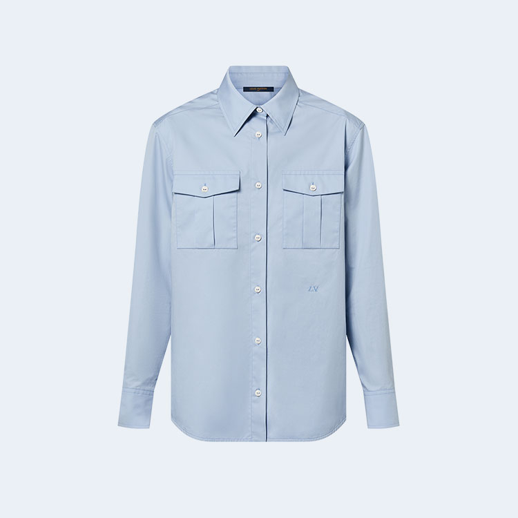 루이비통 매스큘린 플랩 포켓 셔츠 블루 1AFCEX