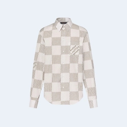 루이비통 다미에 롱 슬리브드 클래식 코튼 셔츠 1AFJDC