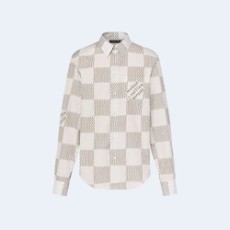 루이비통 다미에 롱 슬리브드 클래식 코튼 셔츠 1AFJDC