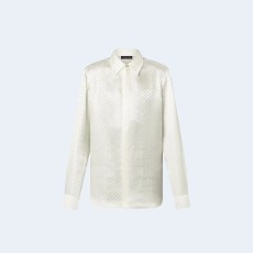 루이비통 모노그램 롱슬리브 실크 셔츠 화이트