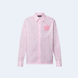 루이비통 모노그램 프린티드 롱 슬리브드 코튼 셔츠 1AFQ03