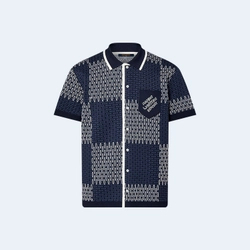 루이비통 다미에 자카드 쇼트 슬리브드 코튼 저지 쇼츠 1AFXS1