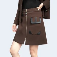 루이비통 레더 트위드 스커트 (2color)
