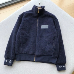 루이비통 레더 패치 플리스 블루종