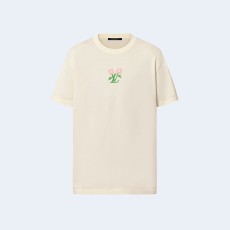 루이비통 쇼트 슬리브드 코튼 니트드 크루넥