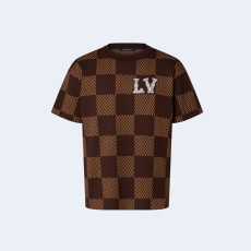 루이비통 크루넥 깅햄 숏 슬리브 다미에 티셔츠
