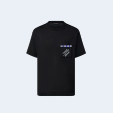 루이비통 엠벨리시드 쇼트 슬리브드 코튼 크루넥 티셔츠 1AFRJG