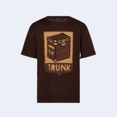 루이비통 쇼트 슬리브 코튼 인타르시아 크루넥 시에나 티셔츠