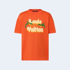 루이비통 쇼트 슬리브드 코튼 크루넥 티셔츠 1AFQR0