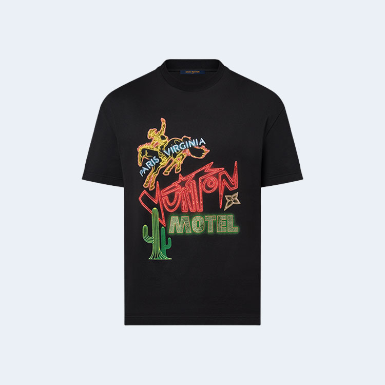 루이비통 그래픽 엠벨리시드 코튼 티셔츠 1AFXNH
