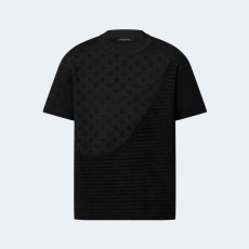 루이비통 그래픽 자카드 쇼트 슬리브드 크루넥 티셔츠