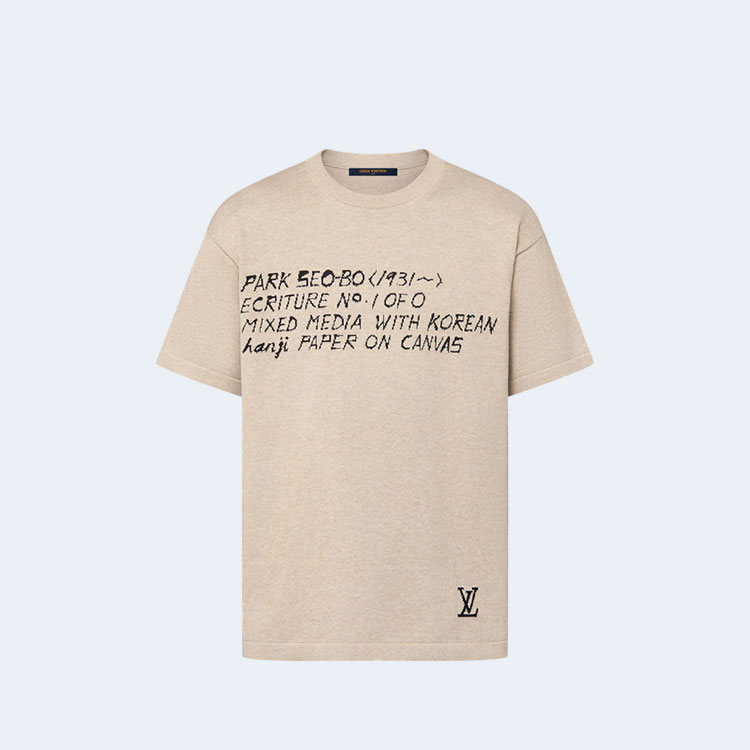 루이비통 LV x 박서보 쇼트 슬리브드 코튼 크루넥 티셔츠