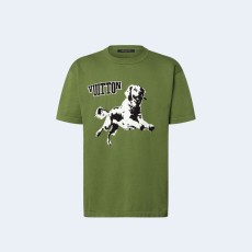 루이비통 쇼트 슬리브드 코튼 크루넥 티셔츠