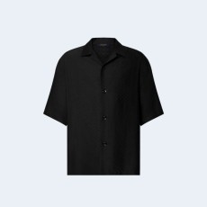 루이비통 실크 블렌드 쇼트 블랙 셔츠 1ABJL4