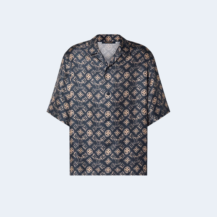 루이비통 모노그램 실크 쇼트 슬리브드 셔츠 1AB6O6