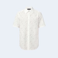 루이비통 쇼트 슬리브드 코튼 셔츠 1AFJW3