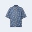루이비통 모노그램 프린티드 쇼트 슬리브드 데님 셔츠 1AFQZ1