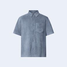 루이비통 쇼트 슬리브드 스웨이드 오버셔츠 1AFQOO
