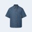 루이비통 숏 슬리브 코튼 샴브레이 셔츠