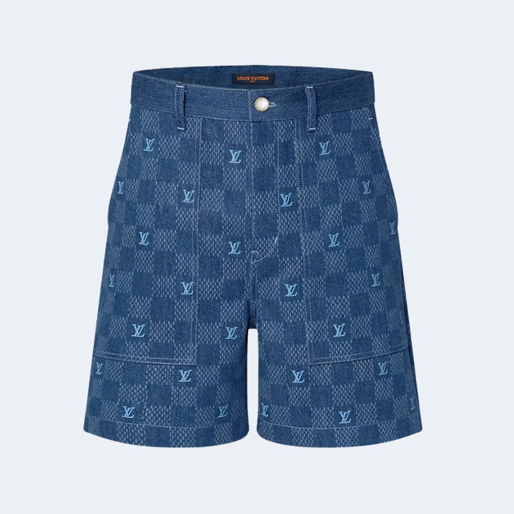 루이비통 엠브로이드 다미에 데님 쇼츠