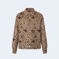 루이비통 모노그램 더블 페이스 울 실크 앤드 캐시미어 블렌드 오버셔츠