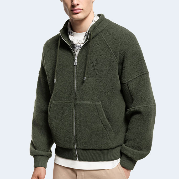 루이비통 퀼티드 텍스처드 울 블루종 카키 1AGJXO