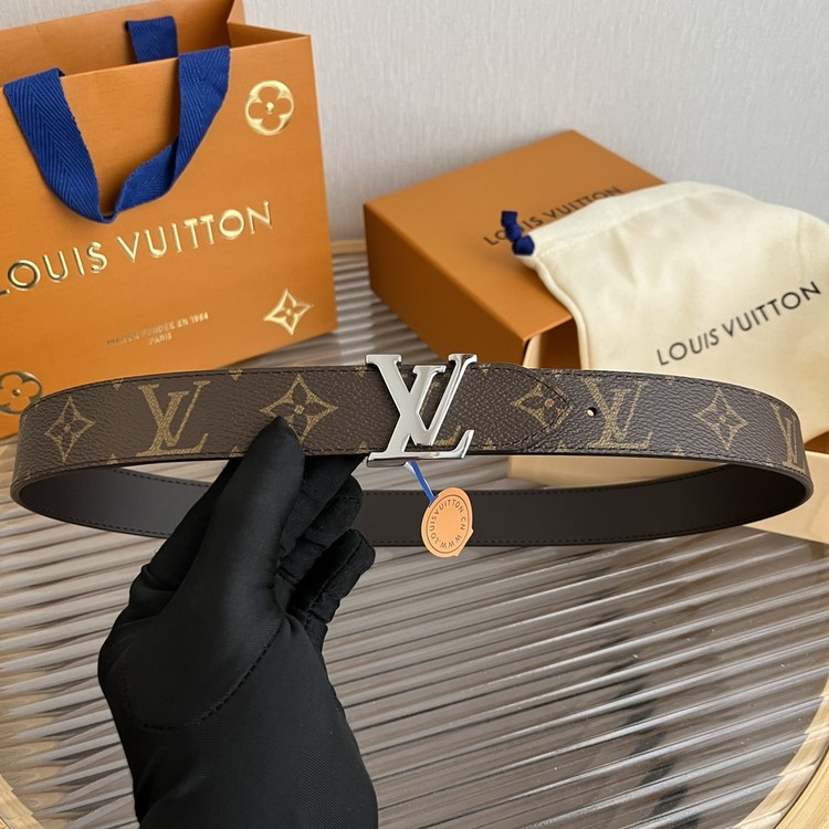 루이비통 LV 버클 모노그램 실버 벨트
