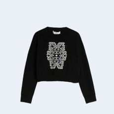 막스마라 SIR 크롭 울 자카드 니트