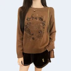 막스마라 로고 포인트 니트 (3color)