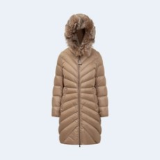 몽클레어 로고 CHANDRE 다운 롱 패딩 브라운