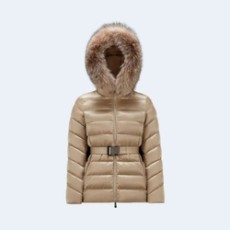 몽클레어 큐피돈 다운 벨트 롱 자켓 베이지