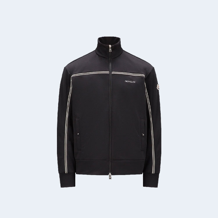 몽클레어 로고패치 하이넥 집업 자켓