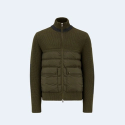 몽클레어 패딩 울 가디건 카키