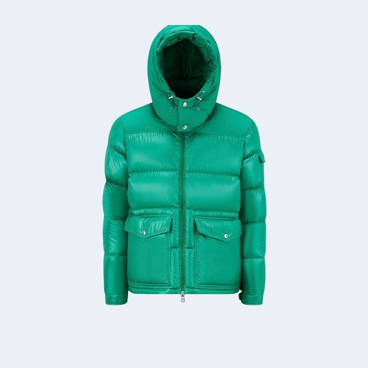 몽클레어 마사야 로고 패치 다운 패딩 그린