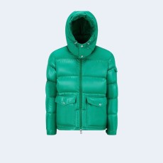 몽클레어 마사야 로고 패치 다운 패딩 그린