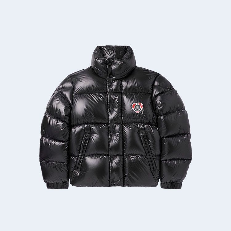 몽클레어 아플리케 로고 퀄트 셸 다운 자켓