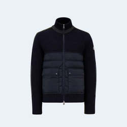 몽클레어 패딩 울 가디건 블랙