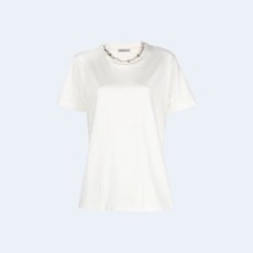 몽클레어 크리스탈 장식 티셔츠 화이트