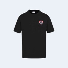몽클레어 하트 로고 블랙 티셔츠