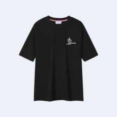 몽클레어 클래식 로고 와펜 블랙 티셔츠