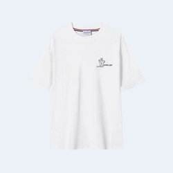 몽클레어 테니스 로고 패치 티셔츠 화이트