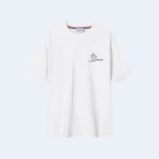 몽클레어 테니스 로고 패치 티셔츠 화이트